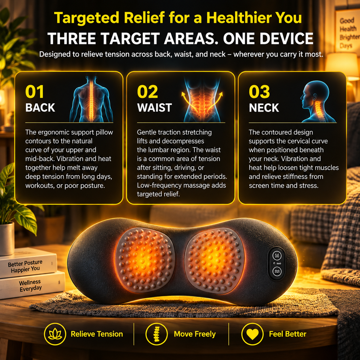 3-in 1 Shiatsu Back Recovery Massager