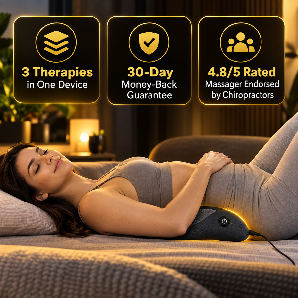 3-in 1 Shiatsu Back Recovery Massager