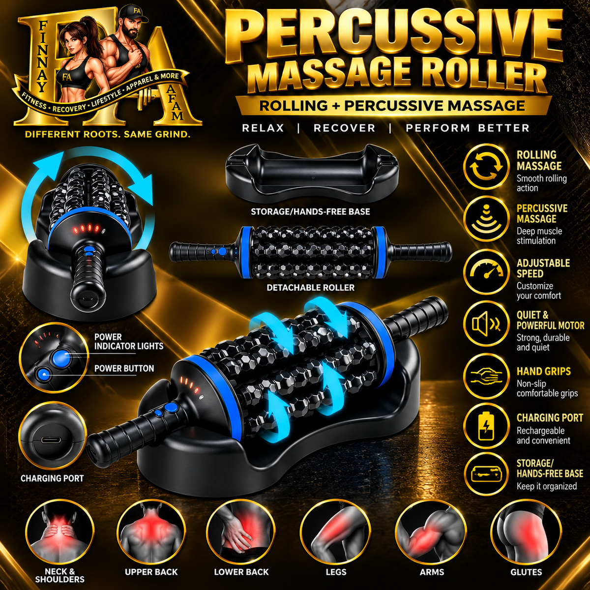 Deep Tissue Percussive Massage Roller