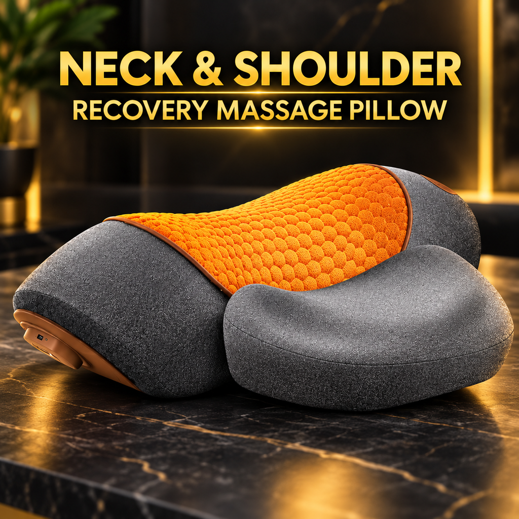 3-in1 Neck & Shoulder Recovery Pillow – Heat, Vibration & Stretch