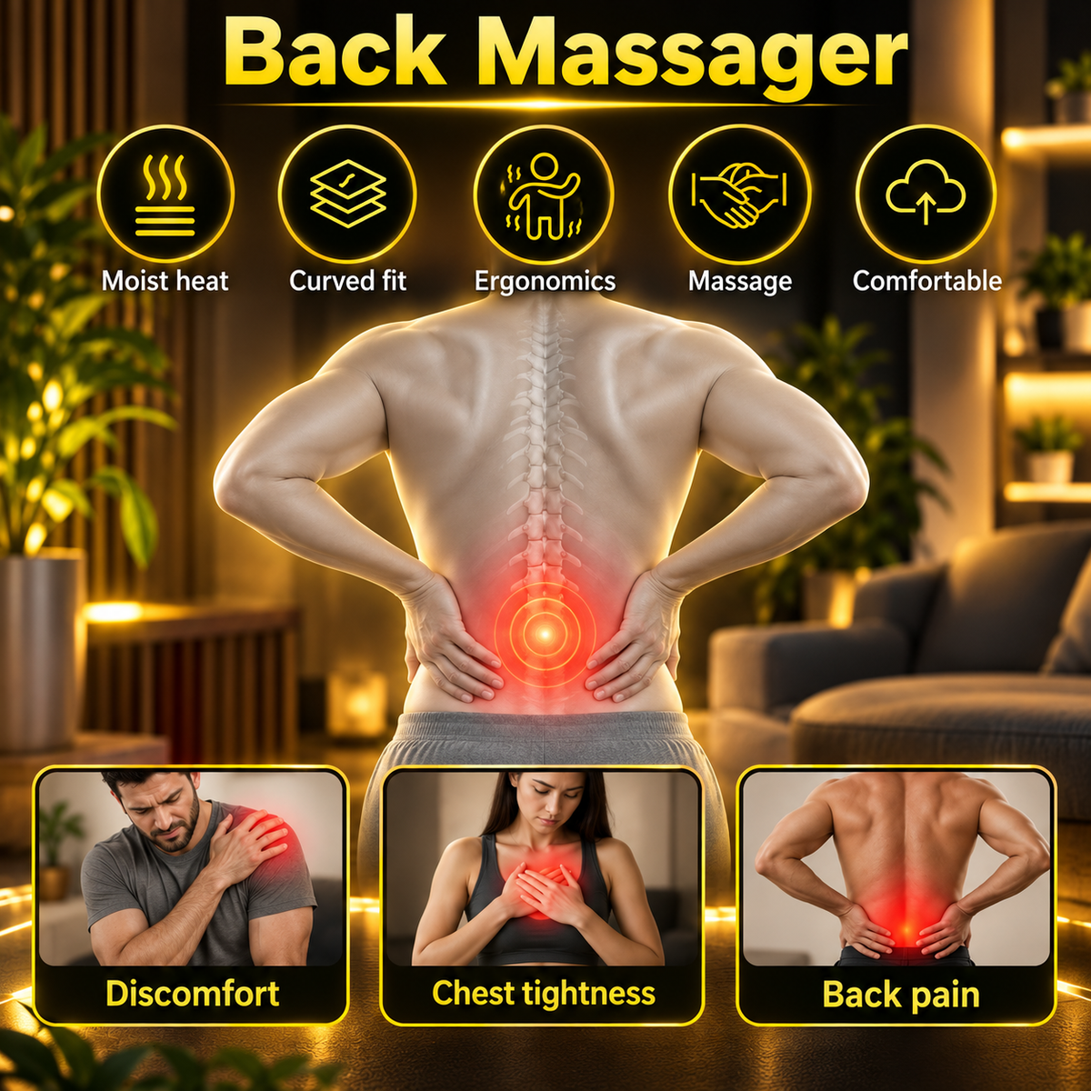 3-in 1 Shiatsu Back Recovery Massager