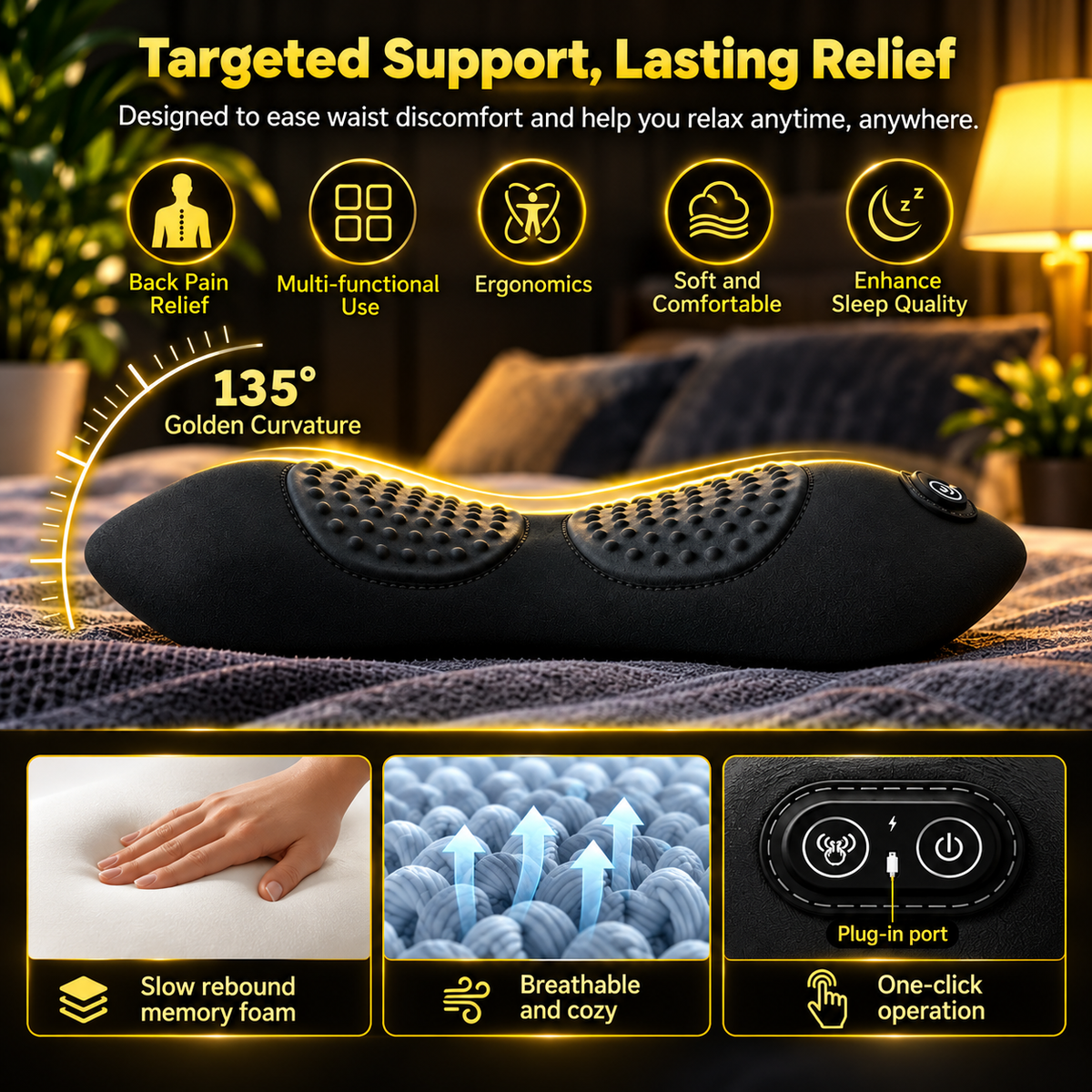 3-in 1 Shiatsu Back Recovery Massager