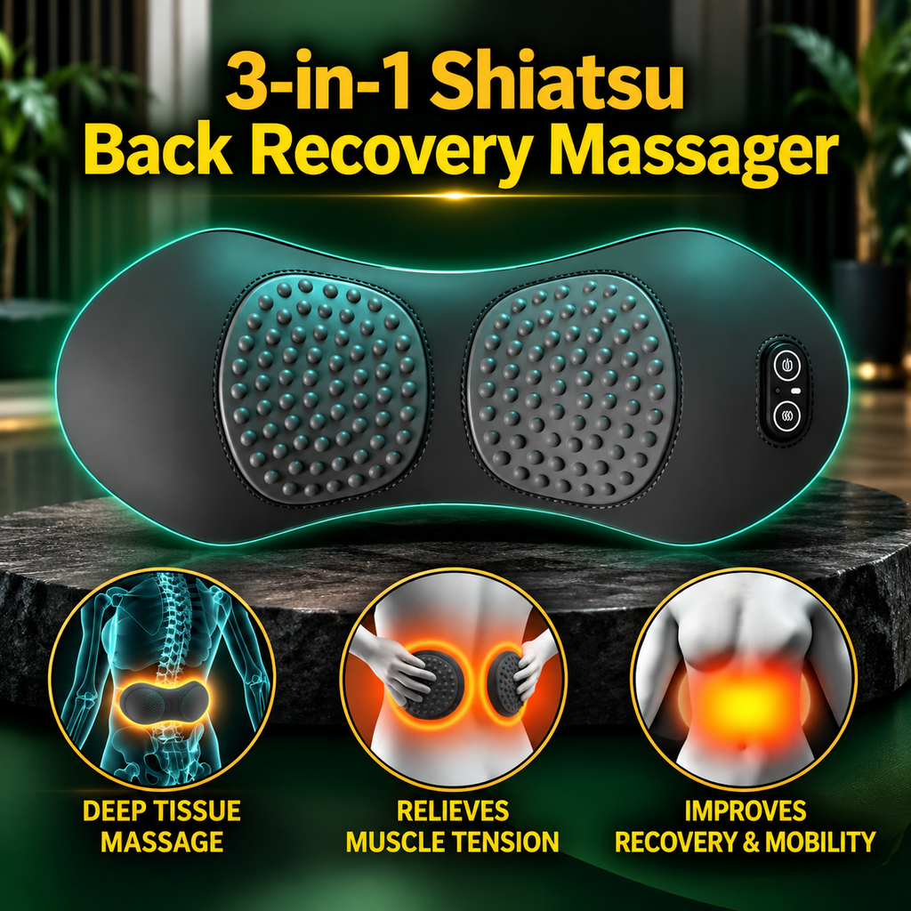 3-in 1 Shiatsu Back Recovery Massager