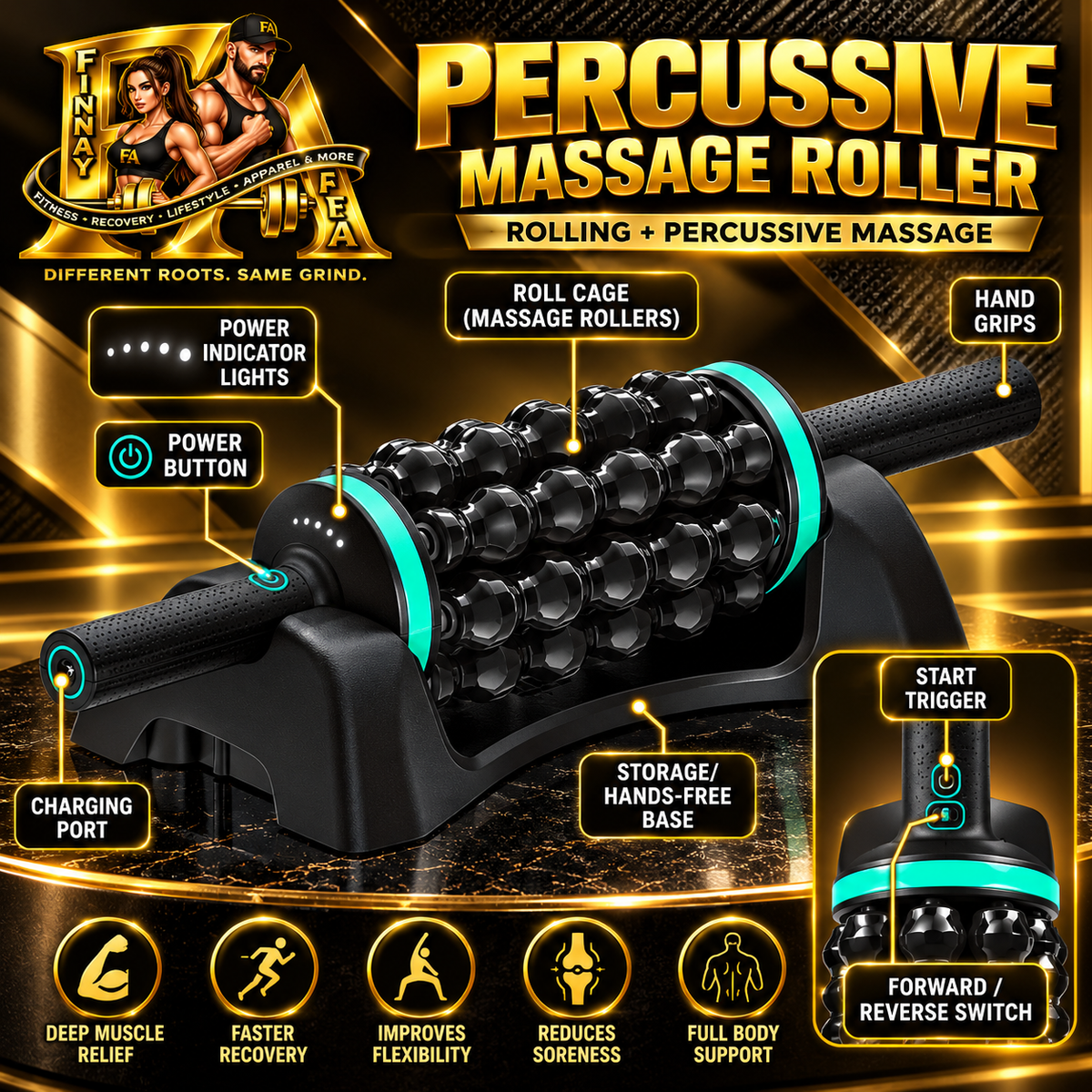 Deep Tissue Percussive Massage Roller