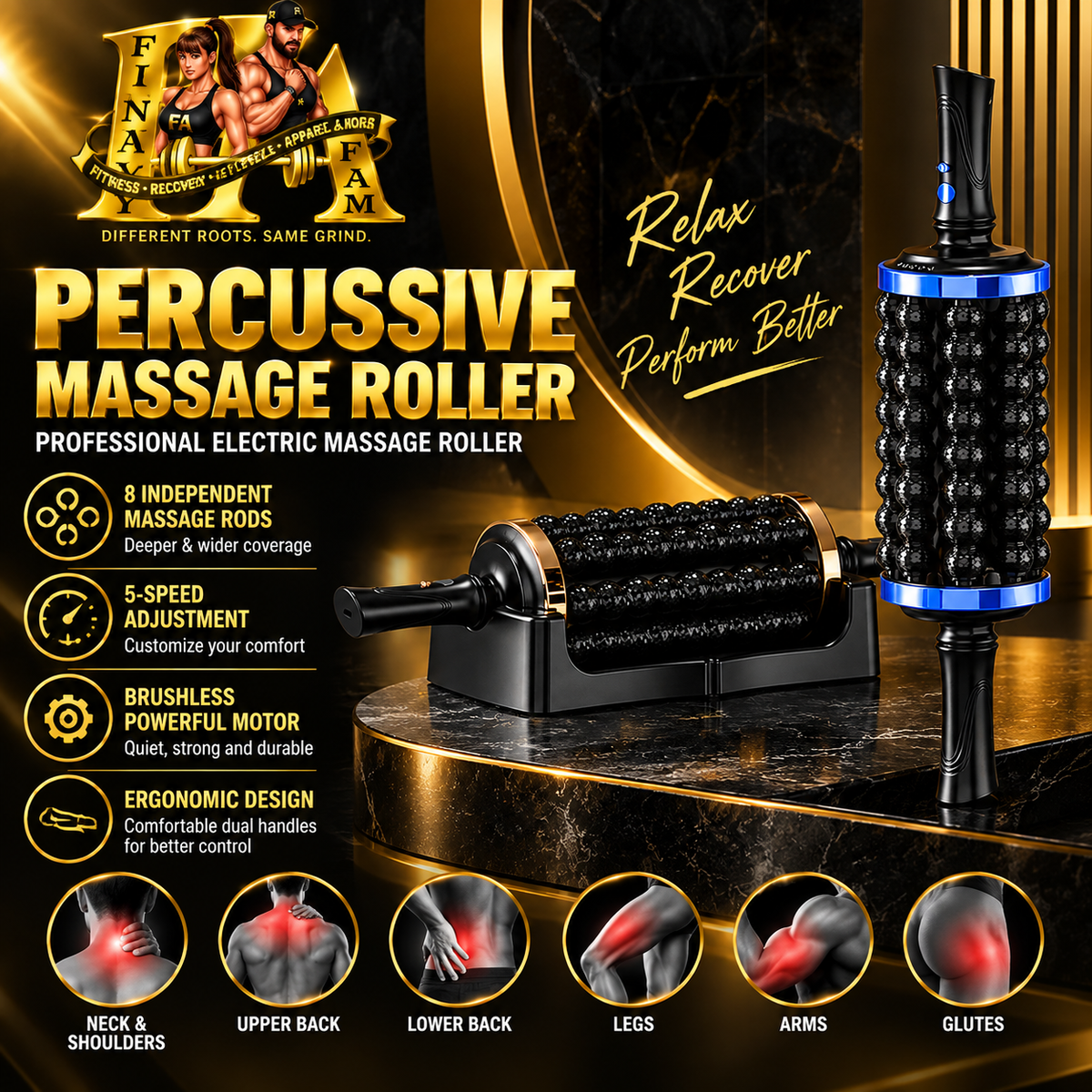Deep Tissue Percussive Massage Roller