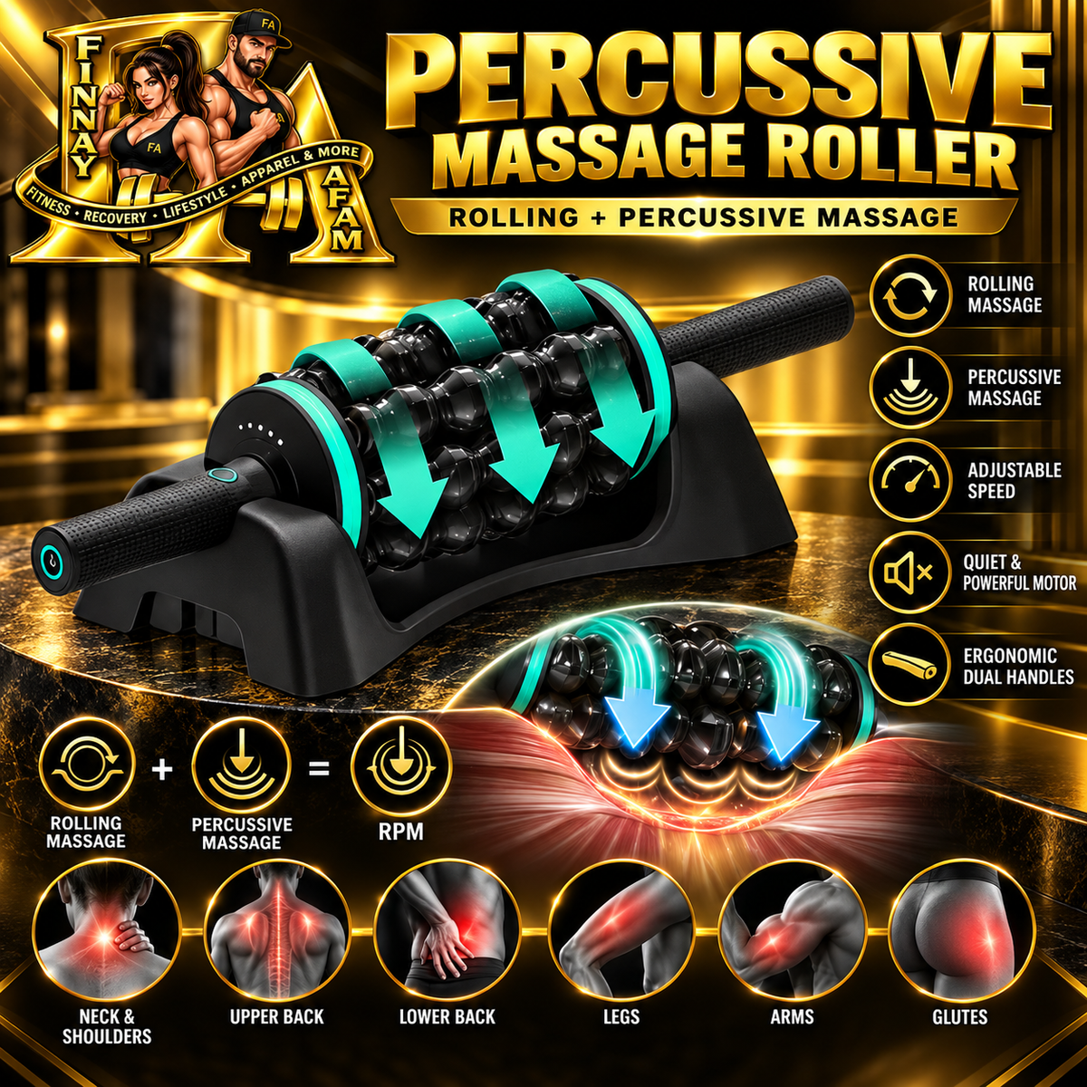 Deep Tissue Percussive Massage Roller