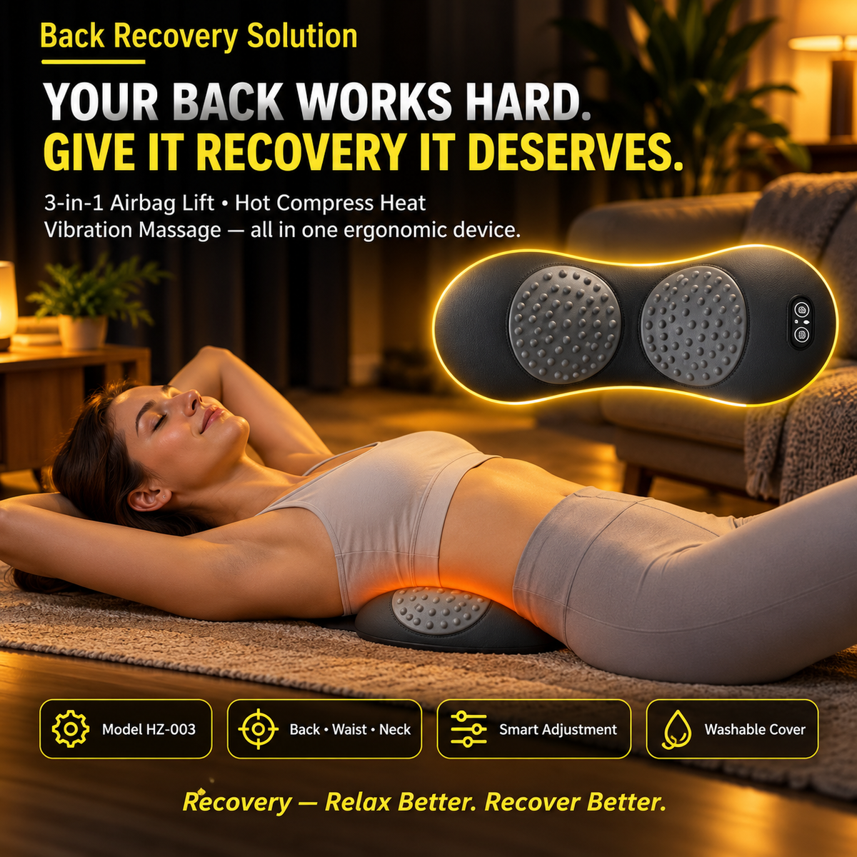 3-in 1 Shiatsu Back Recovery Massager