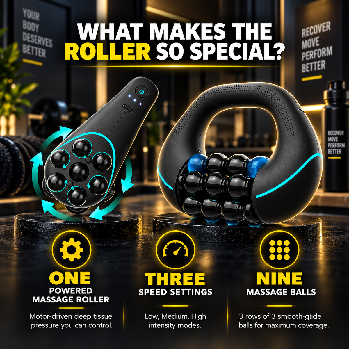3 - Speed Deep tissue Massage Roller