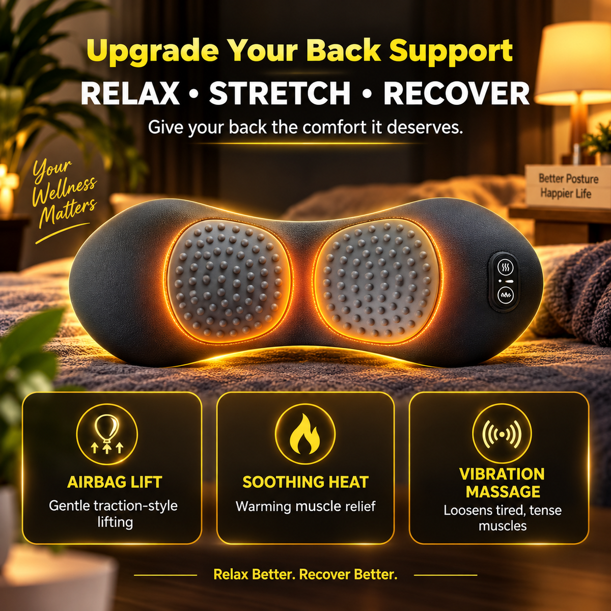 3-in 1 Shiatsu Back Recovery Massager