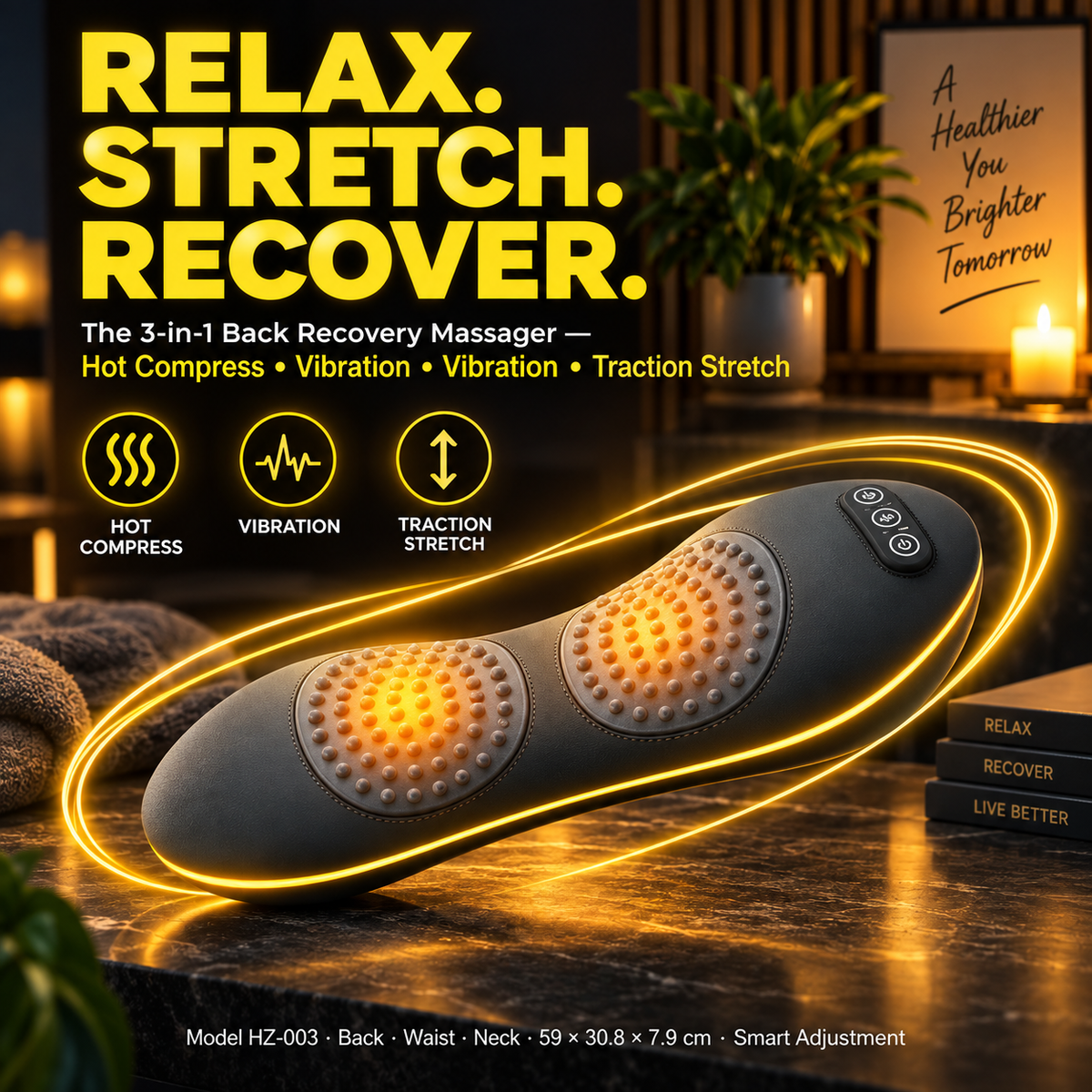3-in 1 Shiatsu Back Recovery Massager