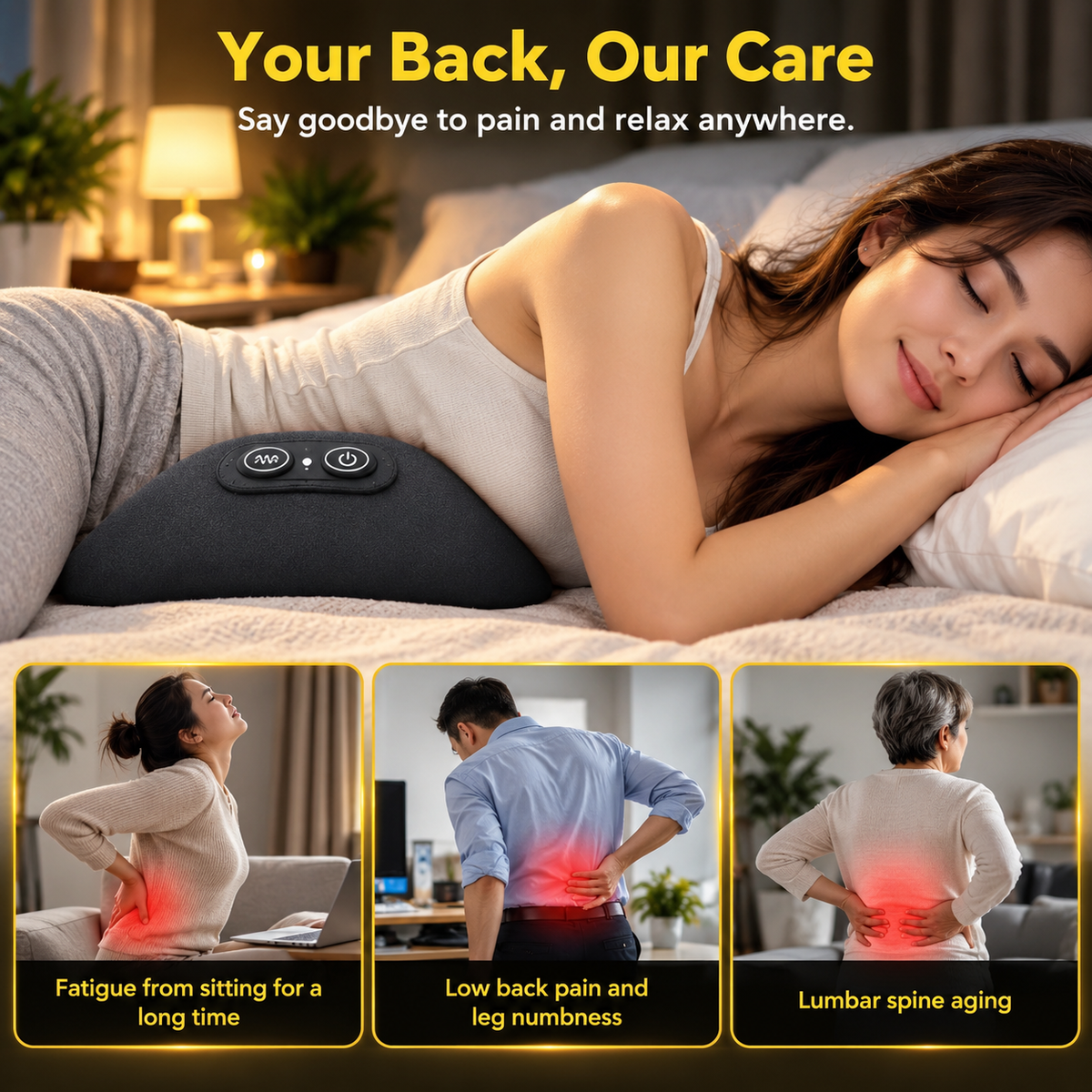 3-in 1 Shiatsu Back Recovery Massager