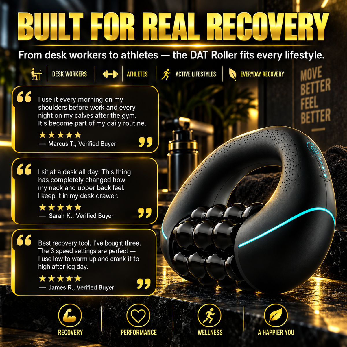 3 - Speed Deep tissue Massage Roller