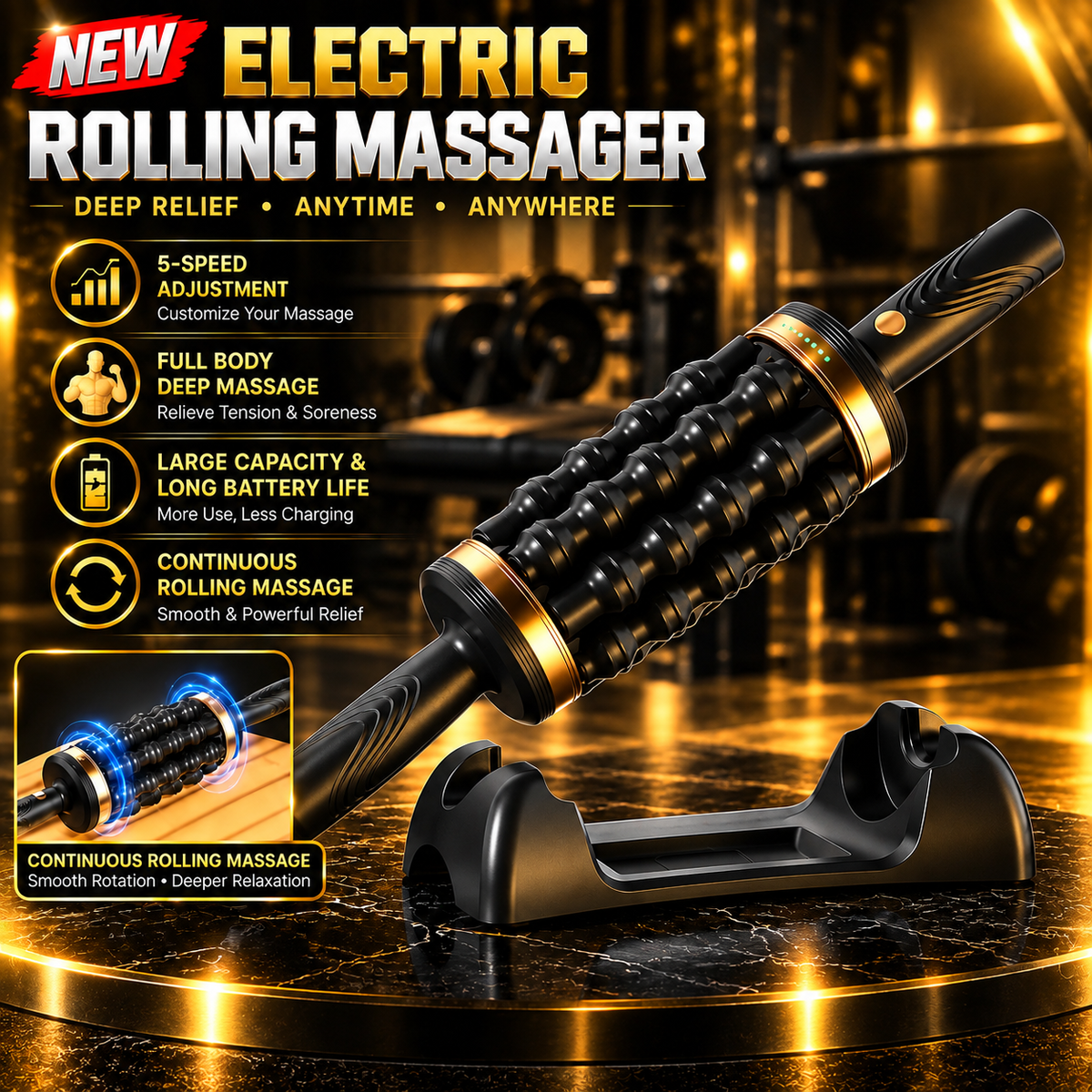 Deep Tissue Percussive Massage Roller