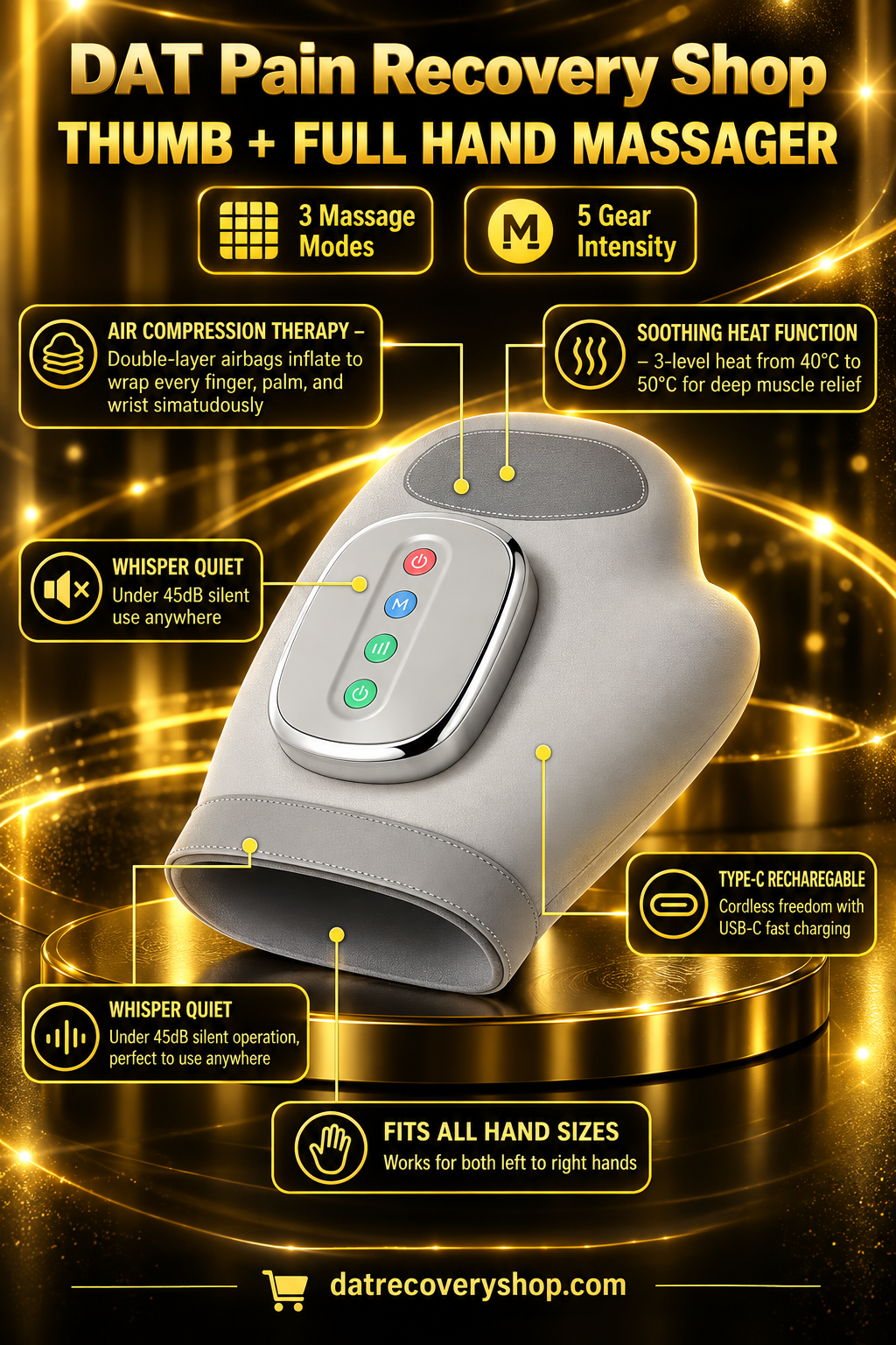 5-Level Air Compression Hand Massager